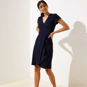 Loft Navy Wrap Dress